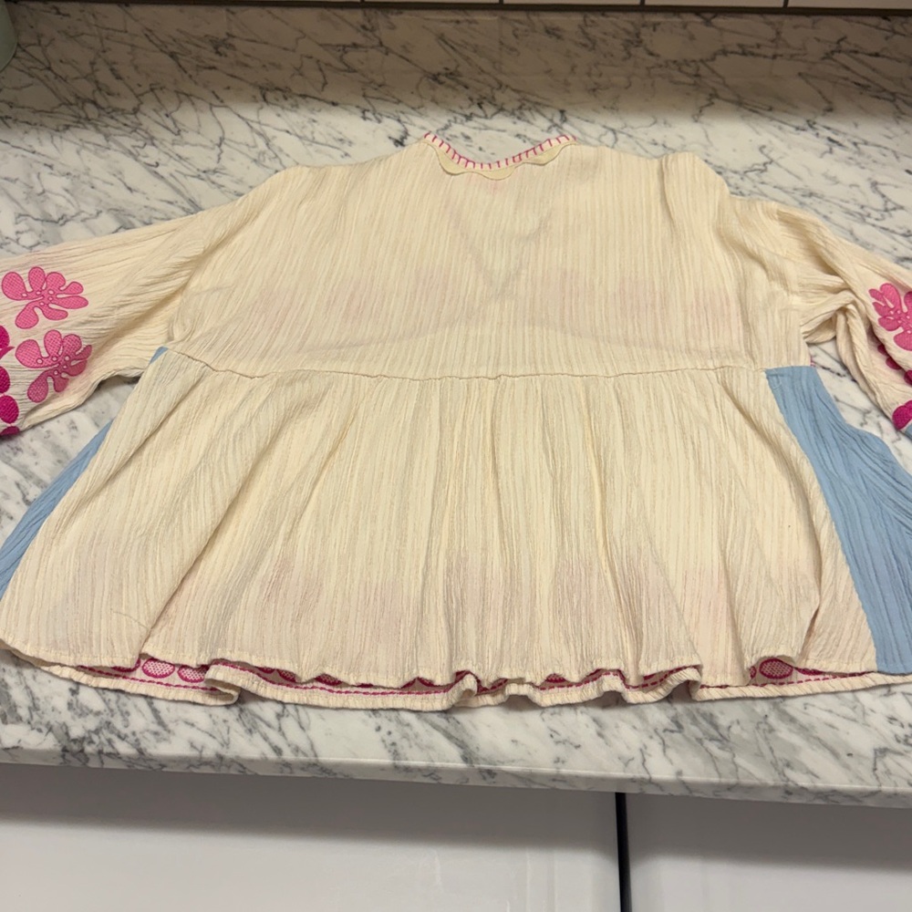 THML Cream Tunic with Pink and Blue Accent - Picture 6 of 6